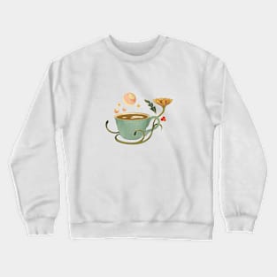 Floral Coffee Cup Crewneck Sweatshirt